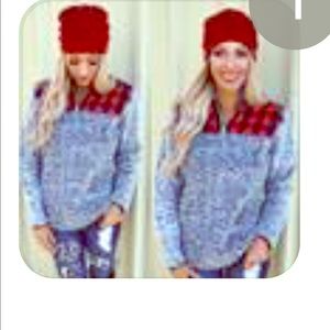 Lace Cactus Grey Sherpa & ❤️🖤buffalo Plaid design